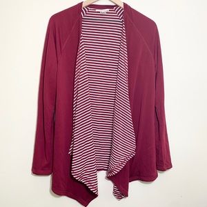 41Hawthorn Stitch Fix burgundy open front cardigan